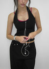 [B-BASIC] Ribbed Halter Sleeveless Top (Built-in Cap)