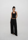 [B-BASIC] Ribbed Halter Sleeveless Top (Built-in Cap)