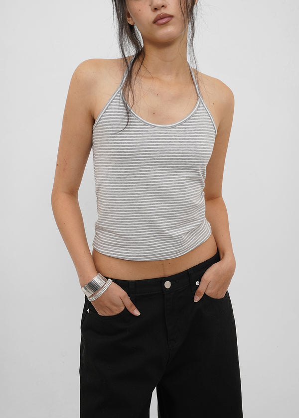 [B-BASIC] Tension Cotton Strap Halter Sleeveless Top (2 SIZE)