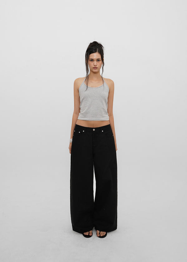 [B-BASIC] Tension Cotton Strap Halter Sleeveless Top (2 SIZE)