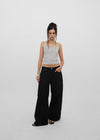 [B-DENIM] LOW WIDE COTTON PANTS 056