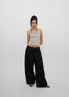 [B-DENIM] LOW WIDE COTTON PANTS 056