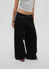 [B-DENIM] LOW WIDE COTTON PANTS 056