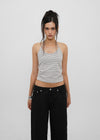 [B-BASIC] Tension Cotton Strap Halter Sleeveless Top (2 SIZE)