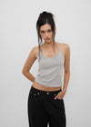 [B-BASIC] Tension Cotton Strap Halter Sleeveless Top (2 SIZE)