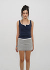 [B-BASIC] Tension Standard Square Henley Neck Sleeveless Top (2 SIZE)