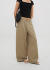 [B-DENIM] LOW WIDE COTTON PANTS 056