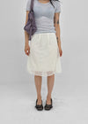 Yos Chiffon Dot Banding Midi Skirt