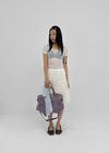 Yos Chiffon Dot Banding Midi Skirt