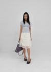 Yos Chiffon Dot Banding Midi Skirt