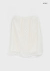 Yos Chiffon Dot Banding Midi Skirt