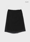 Yos Chiffon Dot Banding Midi Skirt