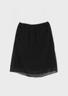 Yos Chiffon Dot Banding Midi Skirt