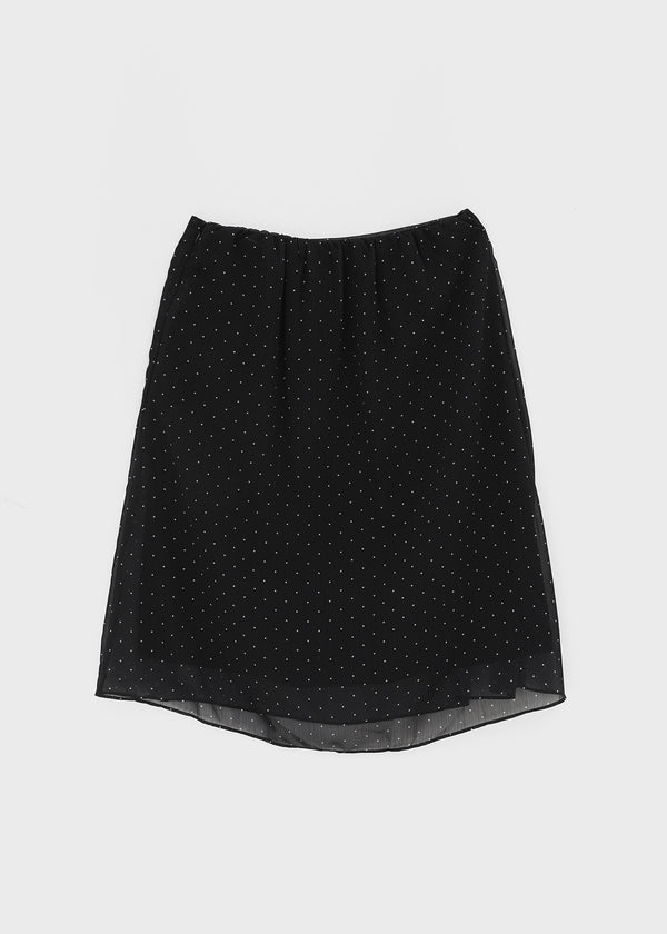 Yos Chiffon Dot Banding Midi Skirt