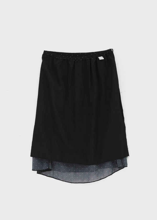 Yos Chiffon Dot Banding Midi Skirt