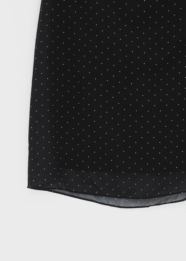 Yos Chiffon Dot Banding Midi Skirt