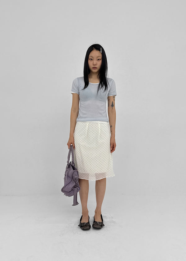 Ongsha Tencel See-through Layered Short Sleeve Tee