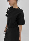 Hellos Nylon Short Sleeve Wrap Long Dress