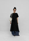 Hellos Nylon Short Sleeve Wrap Long Dress