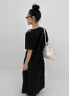 Hellos Nylon Short Sleeve Wrap Long Dress