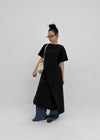 Hellos Nylon Short Sleeve Wrap Long Dress