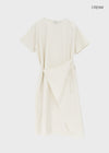Hellos Nylon Short Sleeve Wrap Long Dress