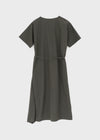 Hellos Nylon Short Sleeve Wrap Long Dress