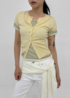 Ongsha Tencel See-through Layered Short Sleeve Tee
