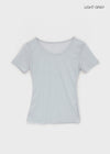 Ongsha Tencel See-through Layered Short Sleeve Tee