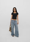[B-DENIM] LIGHT WASHING WIDE JEANS 054