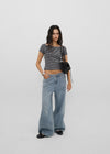 [B-BASIC] Standard Slim Off-Shoulder Short-Sleeve T-Shirt (2 SIZE)