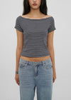 [B-BASIC] Standard Slim Off-Shoulder Short-Sleeve T-Shirt (2 SIZE)