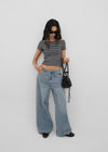 [B-DENIM] LIGHT WASHING WIDE JEANS 054