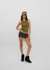 [B-BASIC] Basic Ribbed Round Mango Sleeveless Top (2SIZE)