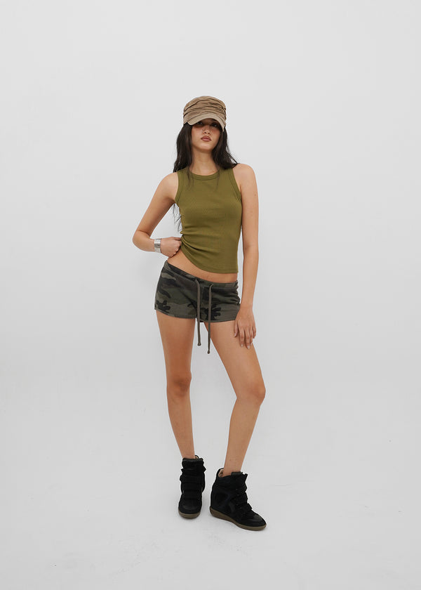 [B-BASIC] Basic Ribbed Round Mango Sleeveless Top (2SIZE)