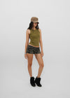 [B-BASIC] Basic Ribbed Round Mango Sleeveless Top (2SIZE)