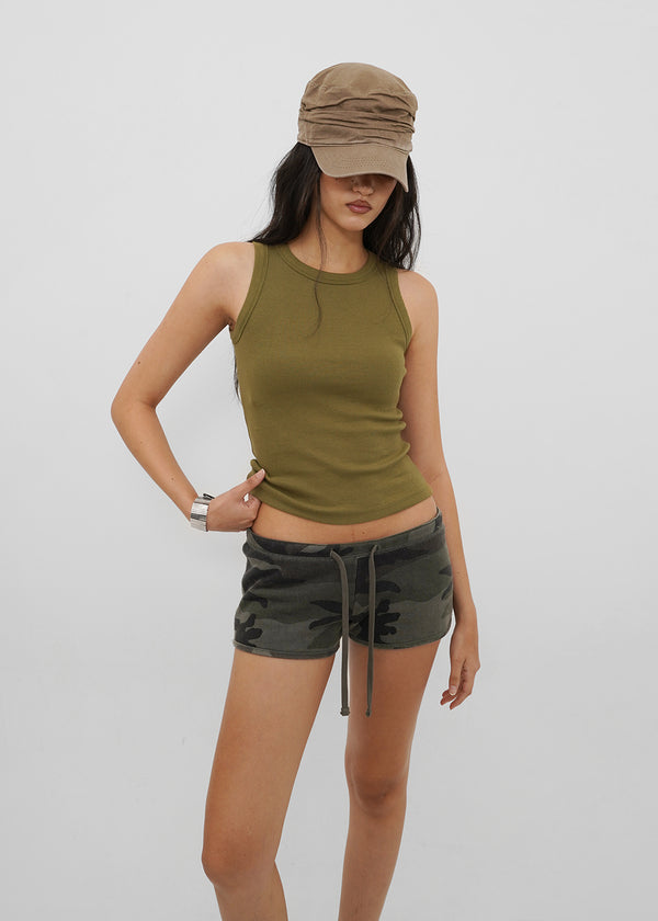 [B-BASIC] Basic Ribbed Round Mango Sleeveless Top (2SIZE)