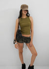 [B-BASIC] Basic Ribbed Round Mango Sleeveless Top (2SIZE)