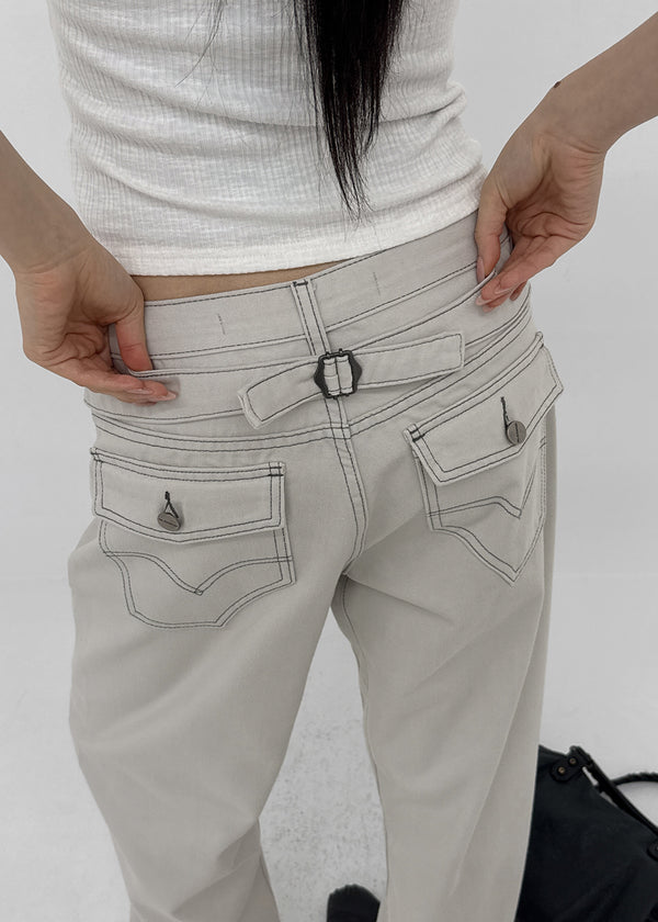 [MADE] Bromy Back-Strap Denim Pants