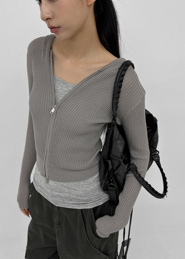 [MADE] Riev Ribbed Knit Zip-Up
