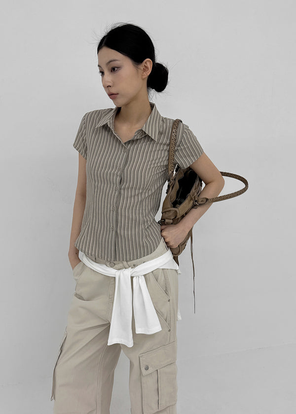 [MADE] Lunea Stripe Short-Sleeve Shirt