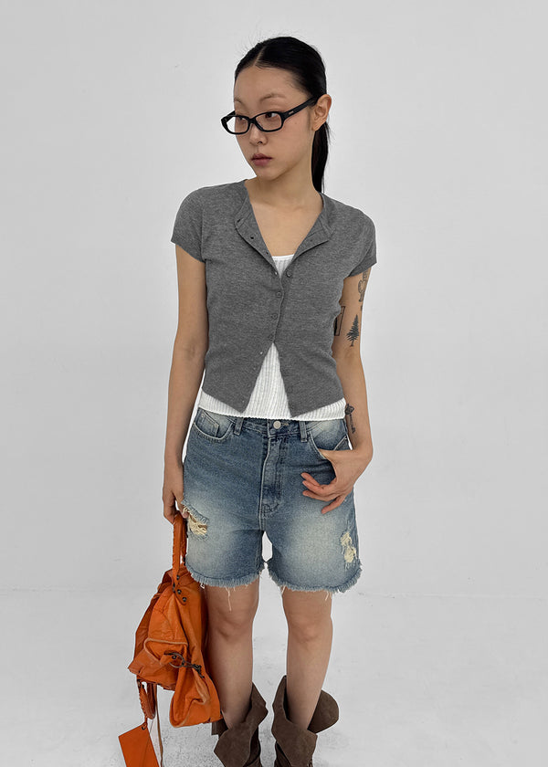 [MADE] Budri Short Sleeve Knit Cardigan