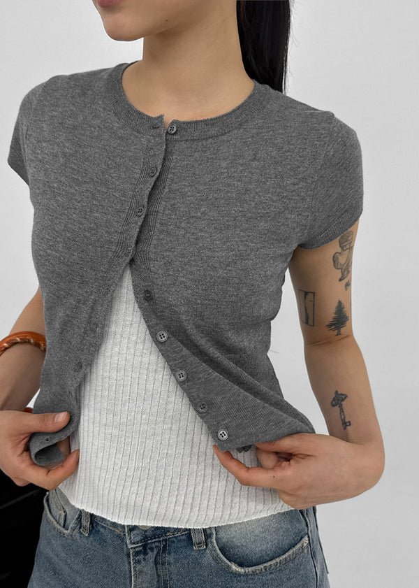 [MADE] Budri Short Sleeve Knit Cardigan