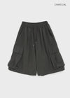 (UNISEX) Cupy Linen-like Cargo Bermuda Shorts