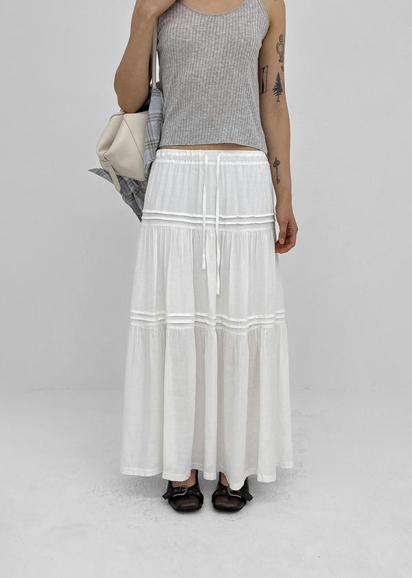 Cool Tee Summer Chiffon Tiered Long Skirt