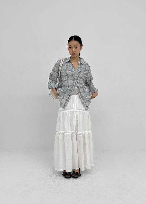 Cool Tee Summer Chiffon Tiered Long Skirt