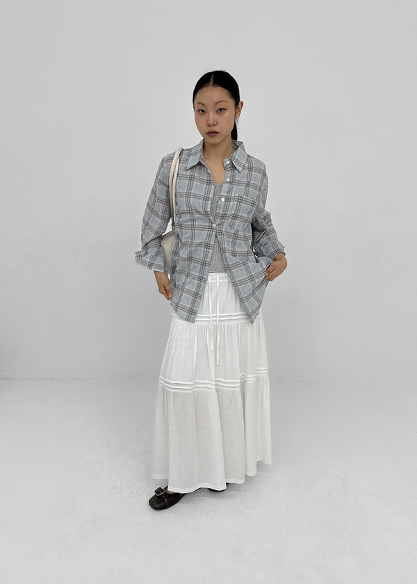 Cool Tee Summer Chiffon Tiered Long Skirt