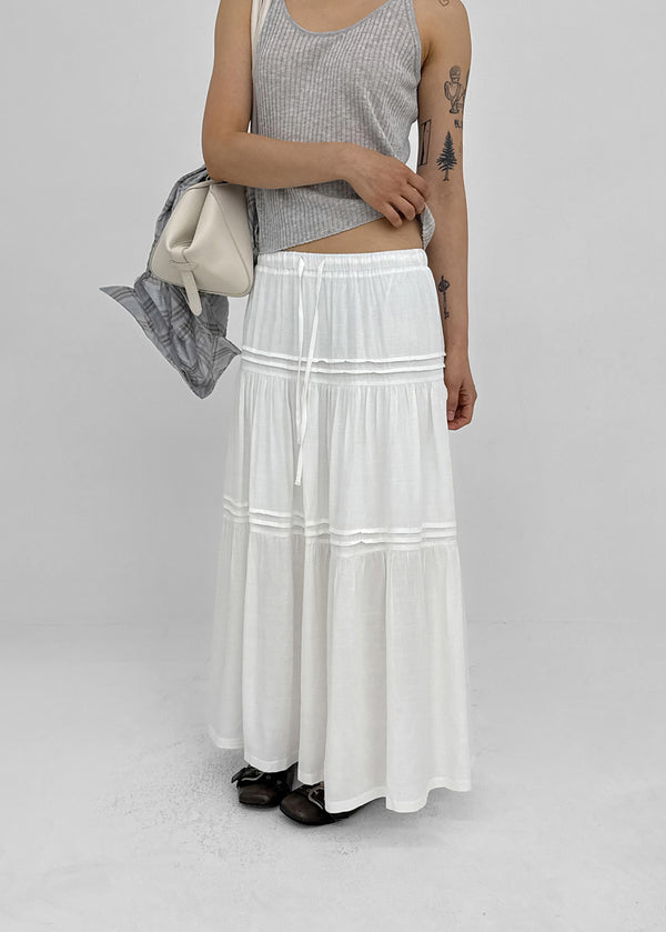 Cool Tee Summer Chiffon Tiered Long Skirt