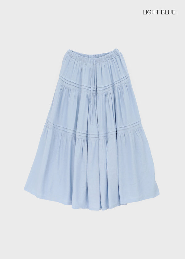 Cool Tee Summer Chiffon Tiered Long Skirt