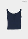 [B-BASIC] Tension Standard Square Henley Neck Sleeveless Top (2 SIZE)